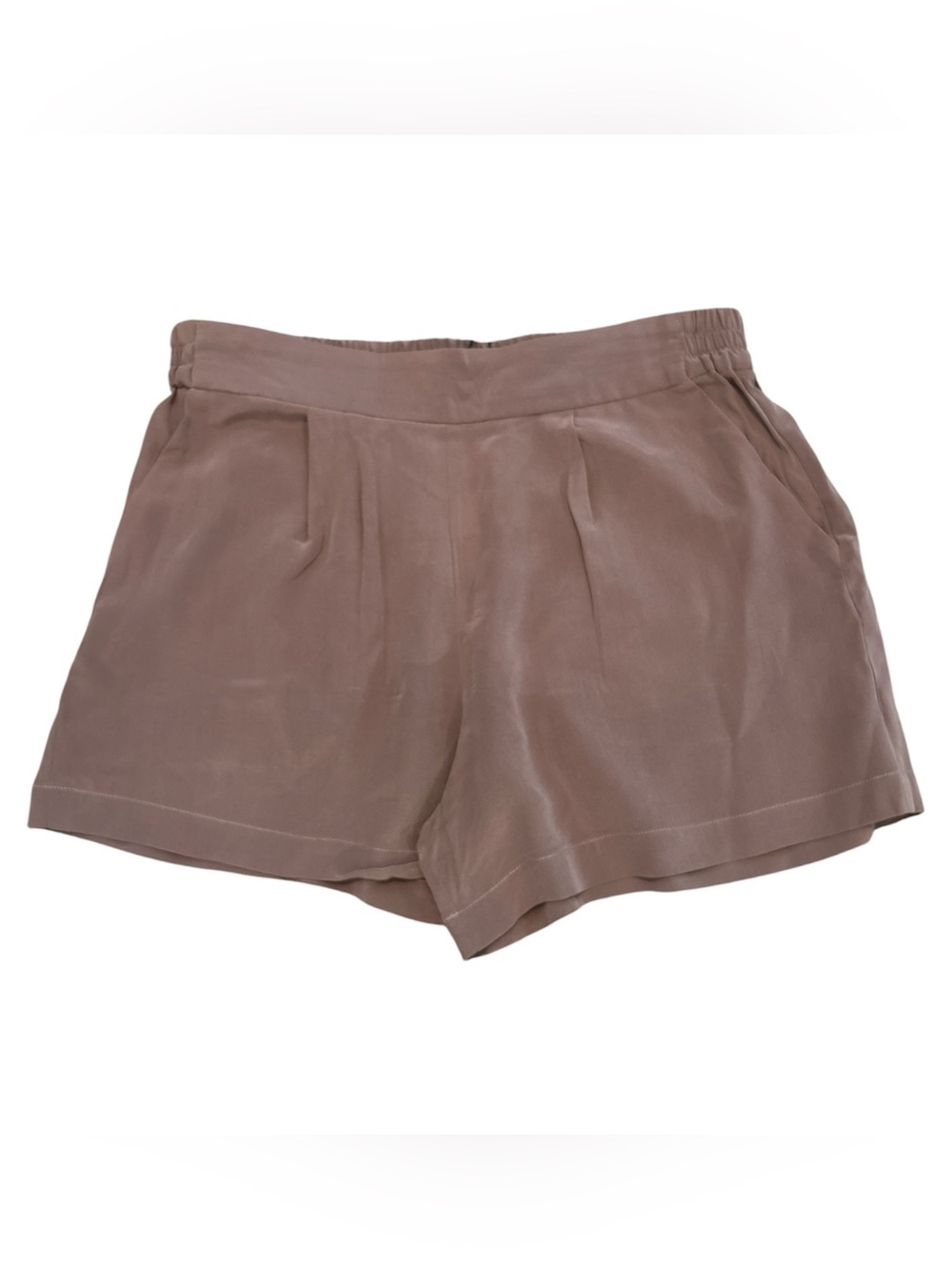 LILYSILK Silk Shorts Women’s Size 27 Mauve Taupe Elastic Waist NWT